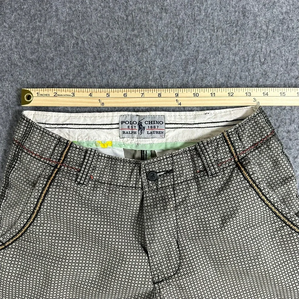 Vintage Polo Chino‎ Ralph Lauren Shorts Men Size 32 Geometric Print Casual